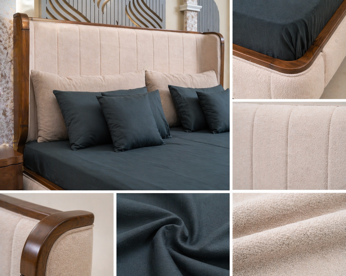 The Heritage Oak & Velvet Bedroom Suite