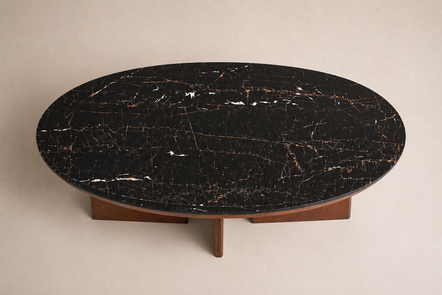 The Obsidian Grove Oval Coffee Table