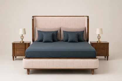 The Heritage Oak & Velvet Bedroom Suite