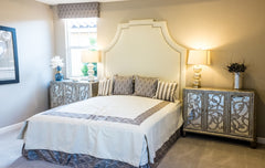 King Size Platform Bed in Beige